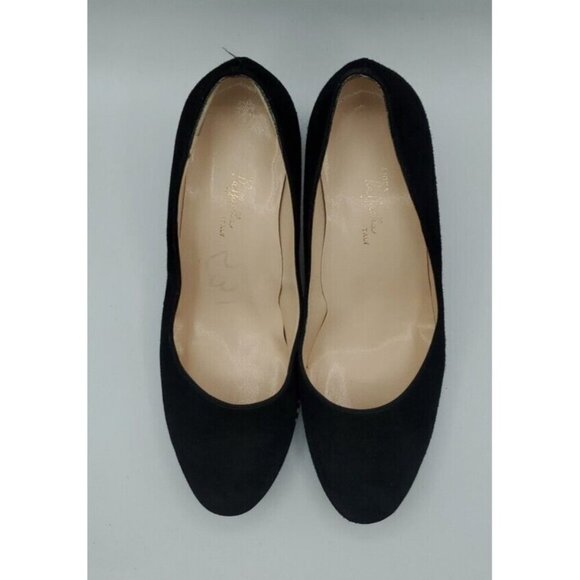 Linea Raffaella Black Suede Geo Designed Heels Pump VERA GOMMA SZ 39.5/8.5 Italy - Picture 3 of 14